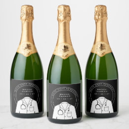 Personalisierte Weißmützenfeier Cooler Schaumweinetikett