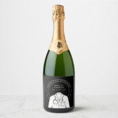 Personalisierte Weißmützenfeier Cooler Schaumweinetikett (Vorderseite)