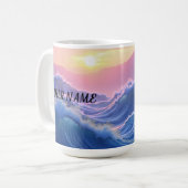 Personalisierte Wellen Berg  Kaffeetasse (Vorderseite Links)