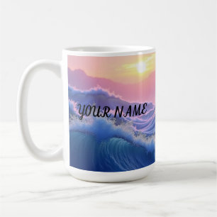 Personalisierte Wellen Berg  Kaffeetasse