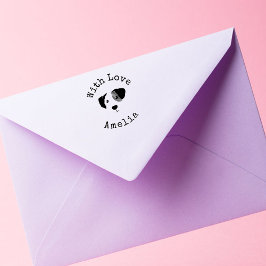 Personalisierte Welpe mit Liebe Gummi Briefmarke Gummistempel