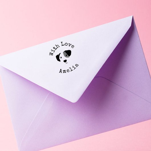 Personalisierte Welpe mit Liebe Gummi Briefmarke Gummistempel