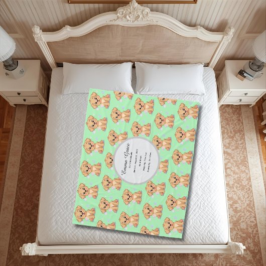 Personalisierte Welpen-Babydecke  Fleecedecke
