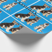 Personalisierte Welpen Geschenkpapier (Ecke)