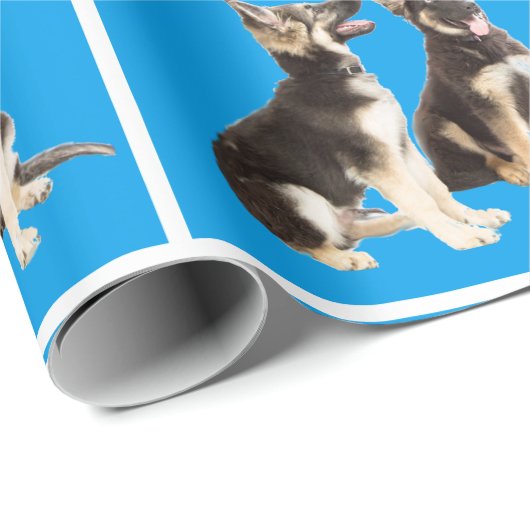 Personalisierte Welpen Geschenkpapier (Rolleneckpunkt)