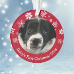 Personalisierte Welpe's First Christmas Ornament<br><div class="desc">Erschaffen Sie einen wunderschönen Urlaubssaft für Ihr bezauberndes Welpen's erstes Weihnachten. Dieses niedliche Weihnachtsschmuck mit dem sich ein tolles Geschenk für eine neue Haustier-Mutter oder einen Papa macht.</div>