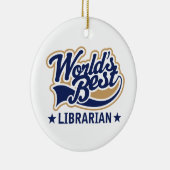 Personalisierte Weltbestes Bibliothekar-Geschenk Keramik Ornament (Rechts)