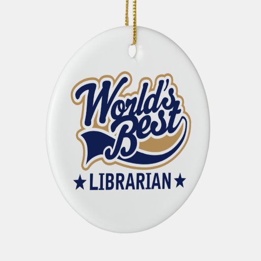 Personalisierte Weltbestes Bibliothekar-Geschenk Keramik Ornament (Rechts)