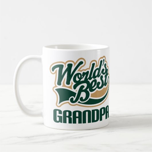 Personalisierte Weltbestes Großvater-Geschenk Kaffeetasse (Links)