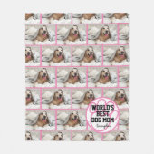 Personalisierte Welten Best Dog Mama Foto Fleecedecke (Vorderseite)