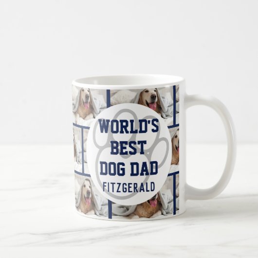 Personalisierte Welten Best Dog Vater Foto Kaffeetasse (Rechts)