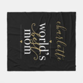 Personalisierte Welten beste Mama Schwarz und Gold Fleecedecke (Vorderseite (Horizontal))