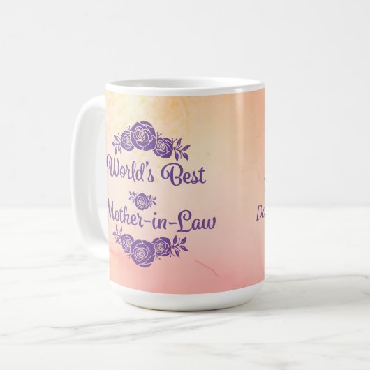 Personalisierte Welten beste Schwiegermutter Kaffeetasse (Vorderseite Links)