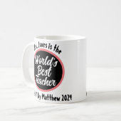 Personalisierte Welten Beste Tasse für Lehrer (Vorderseite Links)