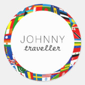 Personalisierte Weltflagge Runder Aufkleber (Vorderseite)