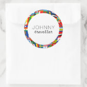 Personalisierte Weltflagge Runder Aufkleber (Tasche)