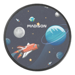 Personalisierte Weltraum-Galaxie-Reise-Shuttle Eishockey Puck