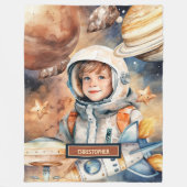 Personalisierte Weltraumdecke mit Astronaut für Ju Fleecedecke (Vorderseite)
