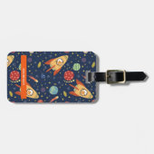 Personalisierte Weltraumkatzen Gepäckmarke Gepäckanhänger (Vorderseite horizontal)