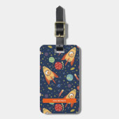 Personalisierte Weltraumkatzen Gepäckmarke Gepäckanhänger (Vorderseite vertikal)