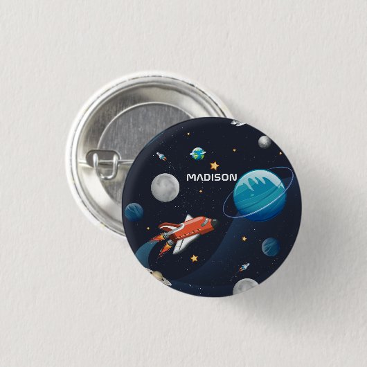 Personalisierte Weltraumreisegalaxie Button (Vorne & Hinten)