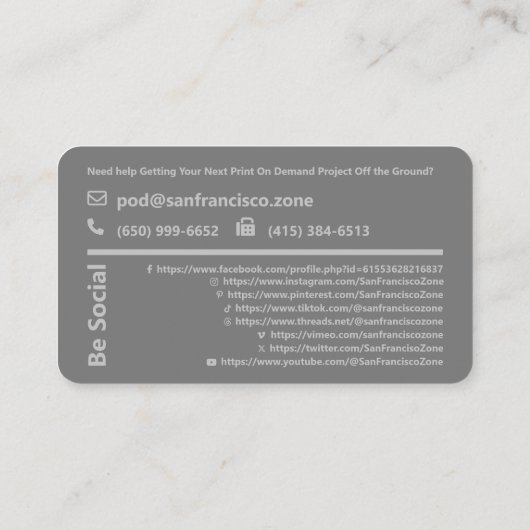 Personalisierte Werbemaßnahmen QR Code Social Medi Visitenkarte (Rückseite)