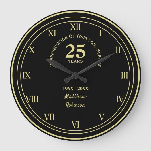 Personalisierte Wertschätzung für den Langdienst Große Wanduhr (Vorderseite)