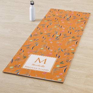 Personalisierte WERTVOLL2GOD Orangefarbene Monogra Yogamatte