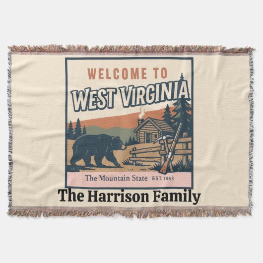 Personalisierte West Virginia Decke (Vorderseite)