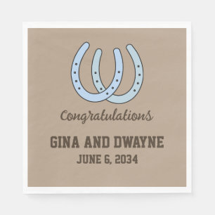 Personalisierte Western-Hufeisen-Hochzeitsserviett Serviette