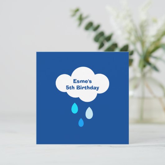 Personalisierte Wetterwolke und Regentropfen Gebur (Stehend Vorderseite)