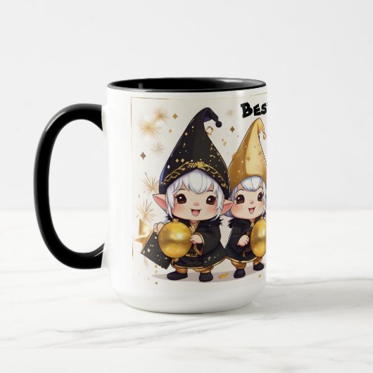 Personalisierte Whimsical Best Friends Gnome's. Tasse (Links)