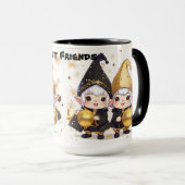Personalisierte Whimsical Best Friends Gnome's. Tasse (VorderseiteRechts)