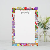 Personalisierte Whimsical Candy und Cupcakes Briefpapier (Stehend Vorderseite)