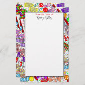 Personalisierte Whimsical Candy und Cupcakes Briefpapier (Vorne/Hinten)