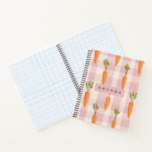 Personalisierte Whimsical Carrot und Pink Gingham Notizblock (Innenseite)