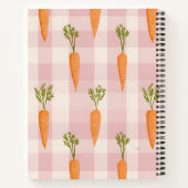 Personalisierte Whimsical Carrot und Pink Gingham Notizblock (Rückseite)