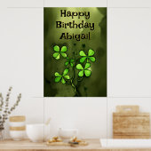 Personalisierte Whimsical Clovers Happy Birthday Poster (Küche)