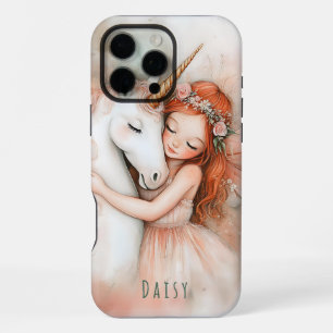 Personalisierte Whimsical-Fee und Einhorn Rosa iPhone 16 Pro Max Hülle
