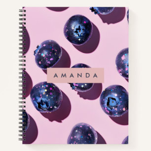Personalisierte Whimsical Galaxy Blaubeere Notizblock