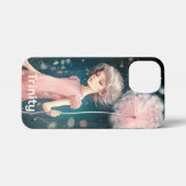 Personalisierte Whimsical Girl in Pink & Dandelion iPhone Hülle (Rückseite (Horizontal))