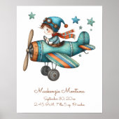 Personalisierte Whimsical Illustration für Baby Poster (Vorne)