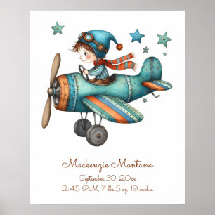 Personalisierte Whimsical Illustration für Baby Poster