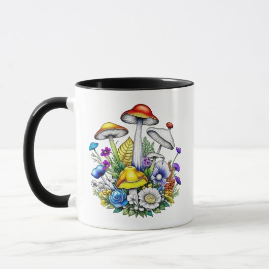 Personalisierte Whimsical Magic Mushrooms Blume Tasse (Links)