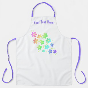 Personalisierte whimsical Regenbogen-Blumen-Schürz Schürze