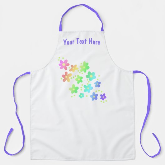 Personalisierte whimsical Regenbogen-Blumen-Schürz Schürze (Vorderseite)