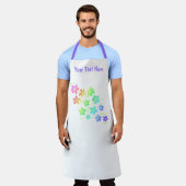 Personalisierte whimsical Regenbogen-Blumen-Schürz Schürze (Getragen)