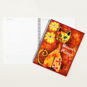 Personalisierte Whimsical Retro Kitty Cat Orange R Planer (Anzeige)