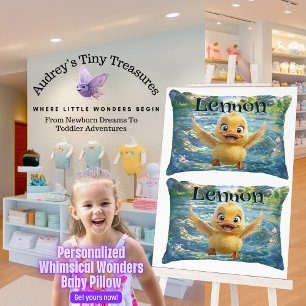 Personalisierte Whimsical Wonders Duck Baby Pillow Dekokissen