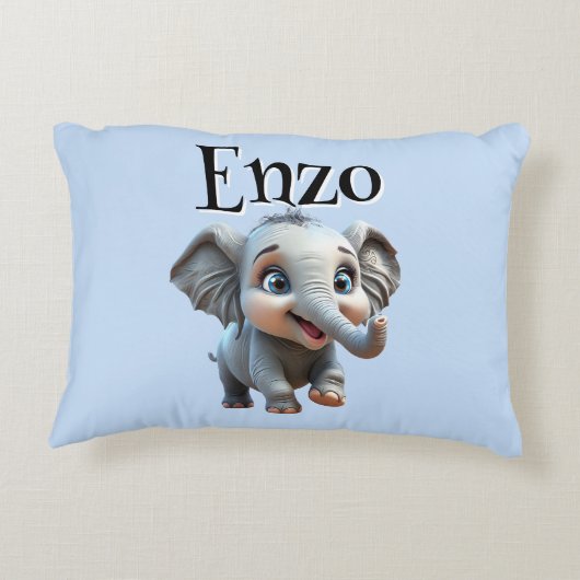 Personalisierte Whimsical Wonders Elephant Kissen (Rückseite)